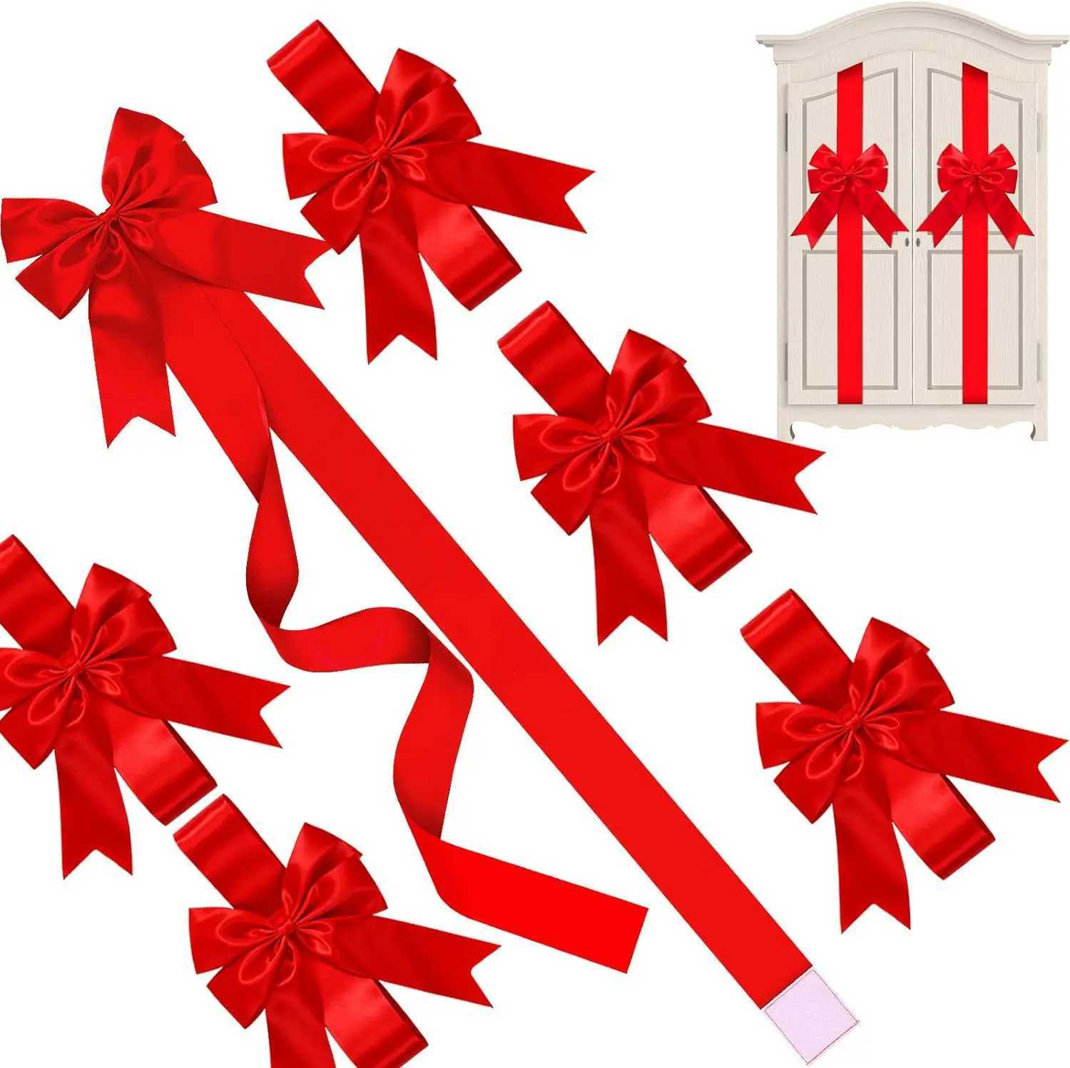 1pc Big Ribbon Bow Christmas Supplies Bow Front Door Decorations Hanging FrontDoor Red Bows Supplies Home Ornaments NewYear 2025XJ241107