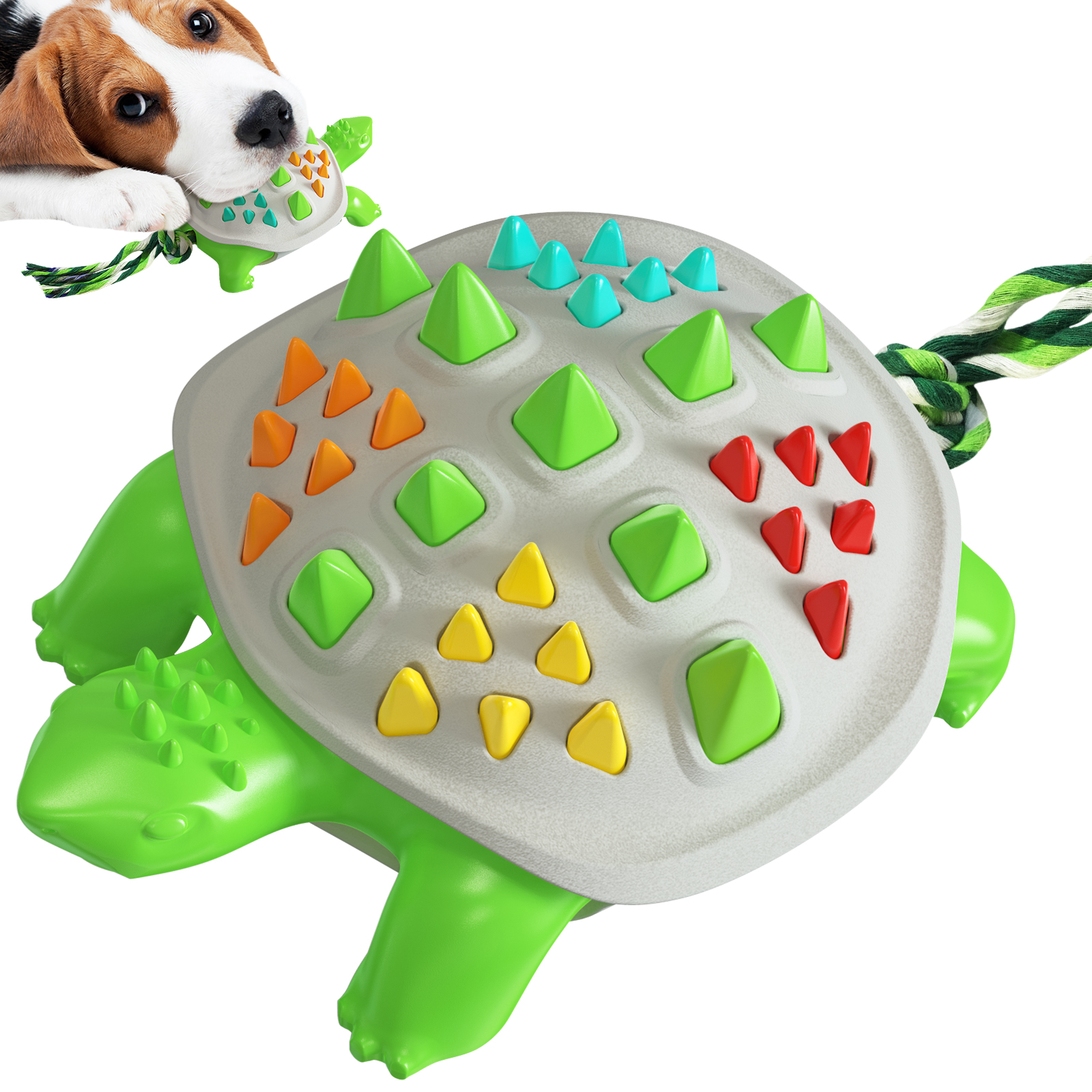 Original Manufacturer Pet Dog Chew Toy Bite Resistance Multi Color Turtle Shape Dog Teeth Clean Grinding Toys