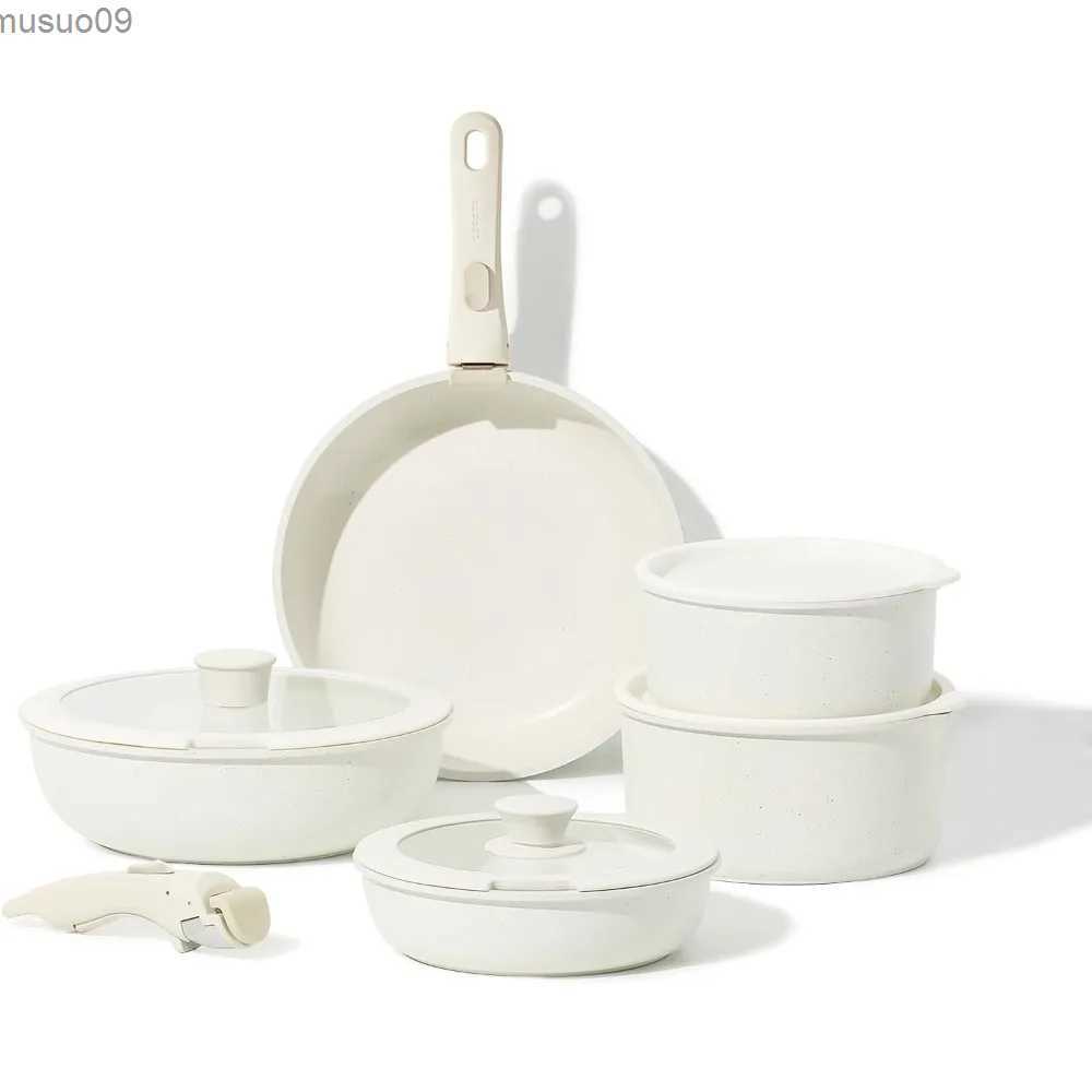 Cookware Sets 11 pots and pot sets non stick cookware set with detachable handles induction kitchen cookware set with non stick detachable handlesL240