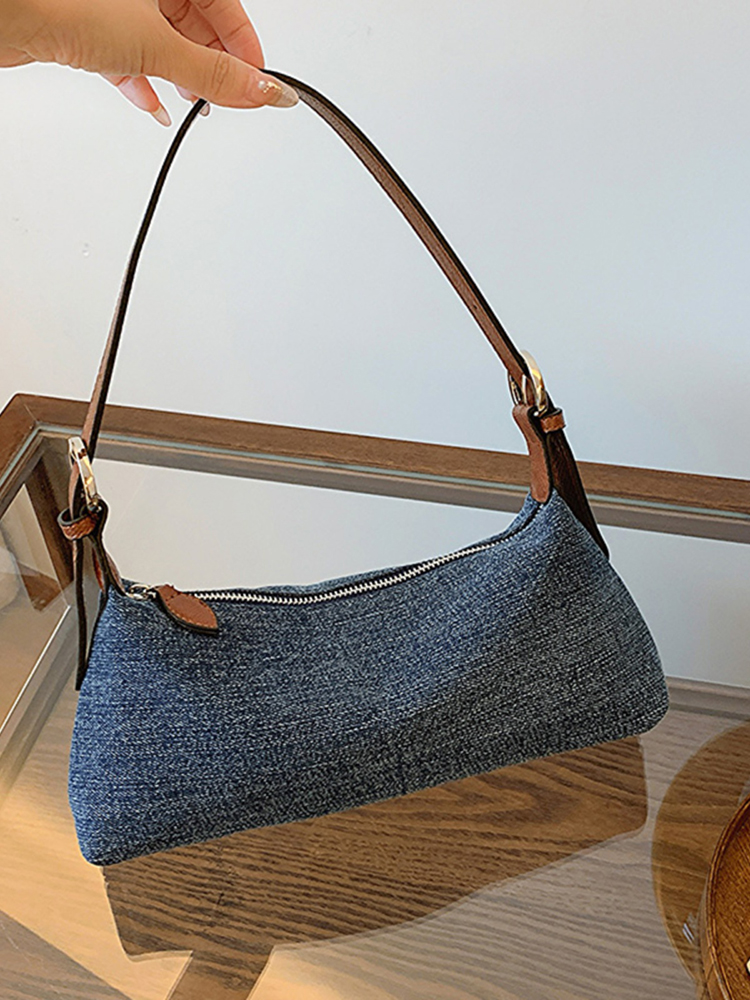 Retro Denim Canvas Bags For Women Trend Commuting Versatile Crossbody Purses 2024 New Simple Female Handheld One Shoulder Bag