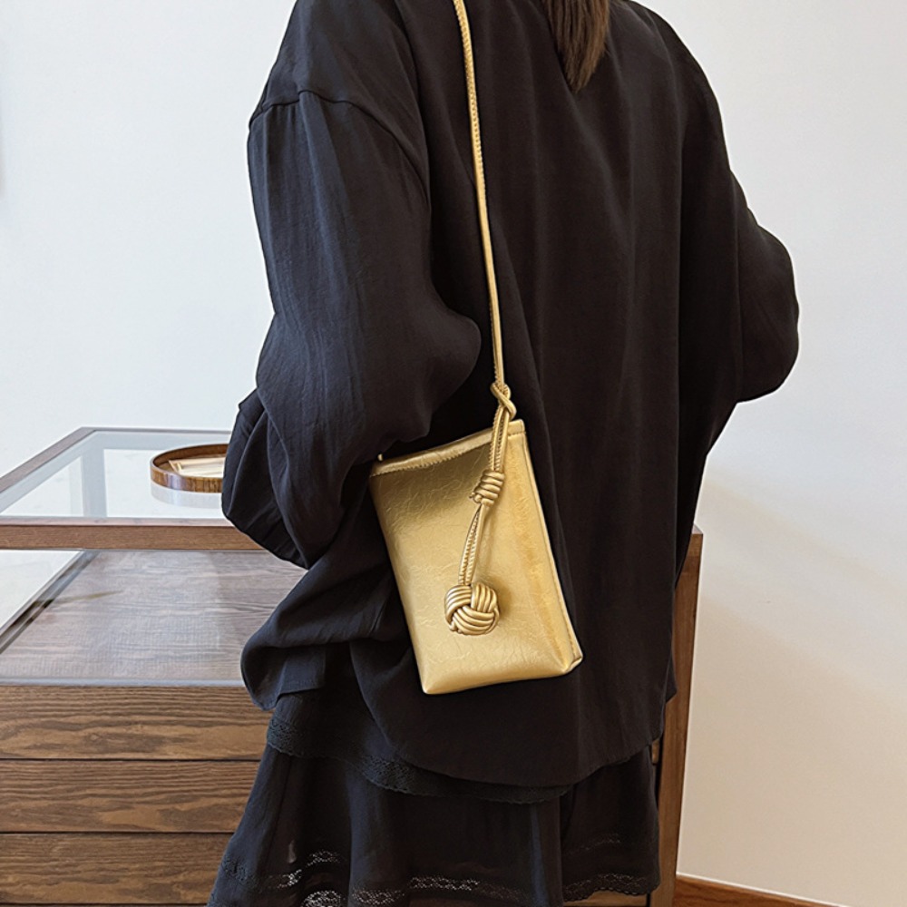 Pu Leather Mobile Phone Bag Bright Surface Korean Style Single Shoulder Bag Single Shoulder Luxury Crossbody Phone Bag Women