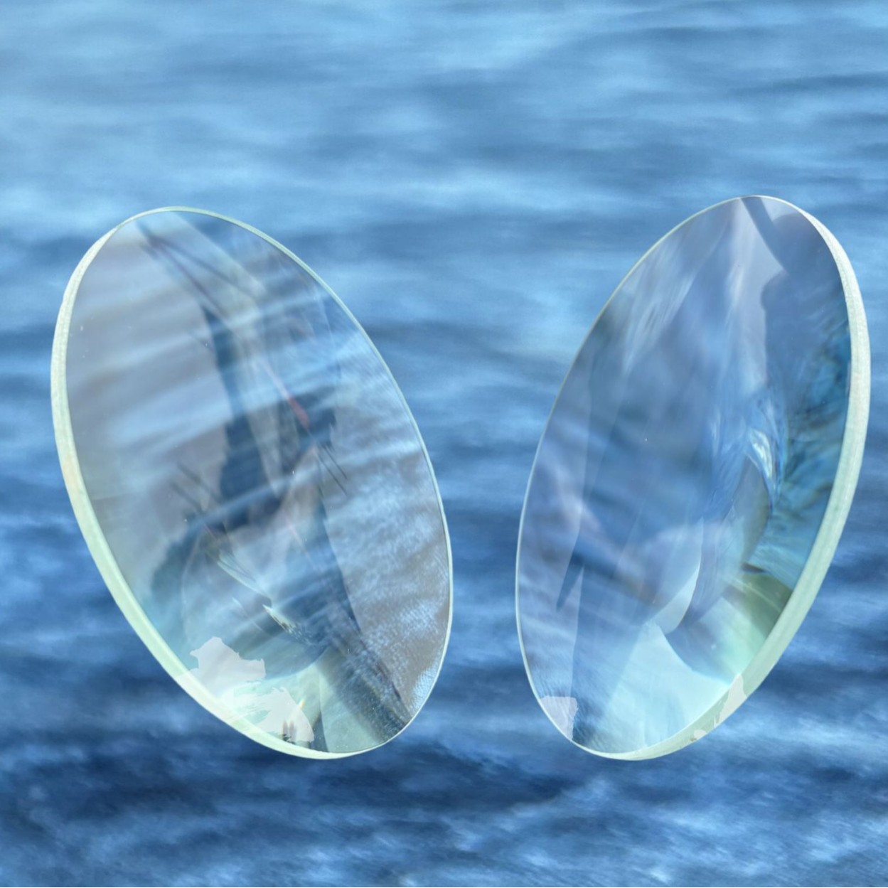 Optical Glass Lens Double convex Lens 80mm 4-5x Magnifying Glass Industrial Experimental Teaching Instrument