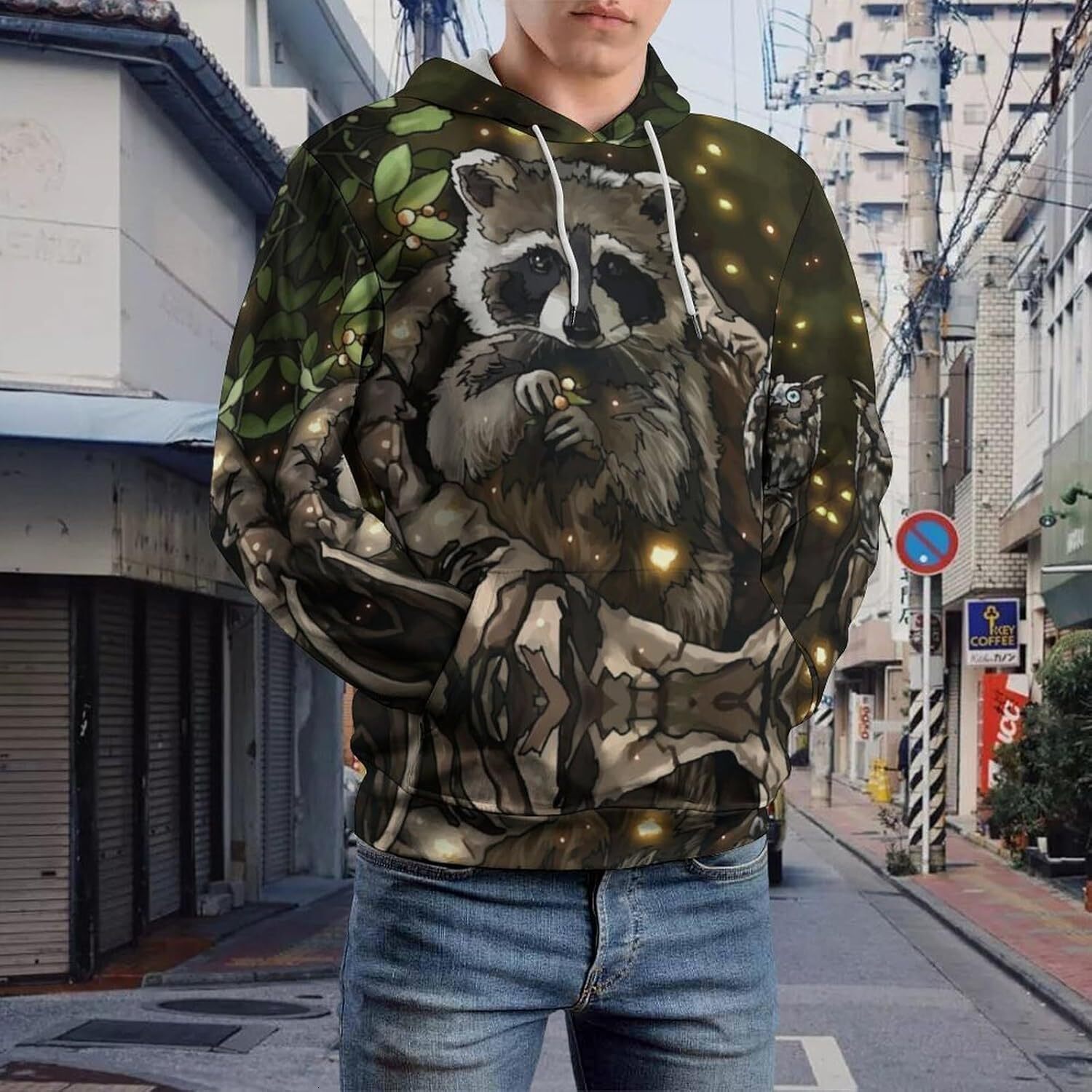 Hoodie for Mens Womens Brown Bear in Forests Hoodies for Men 3D Print Pullover Hooded Drawstring Loose Sweatshirt with Big Pockets Graphic Fashion Rac