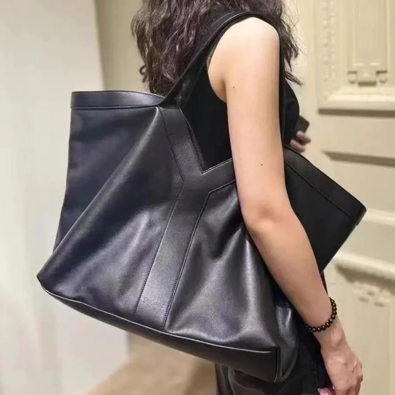 Genuine Leather Women Handbag Mother And Baby Top Layer Large Capacity Designed Tote Bag Genuine Leather Tie Dye Open Style