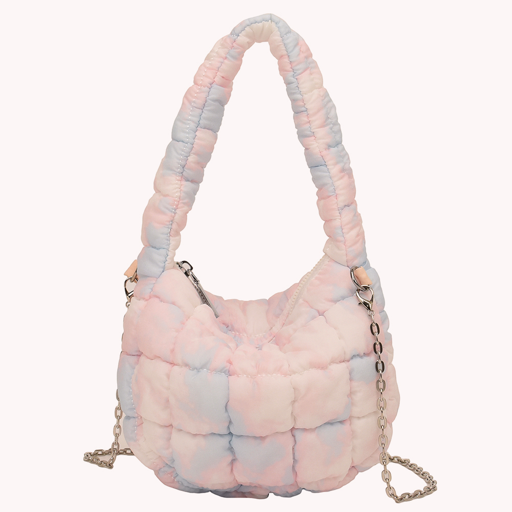 Women Cloud Purse Large Capacity Quilted Hobo Handbag Lightwight Puffer Shoulder Bag Girls Outdoor Leisure Bag