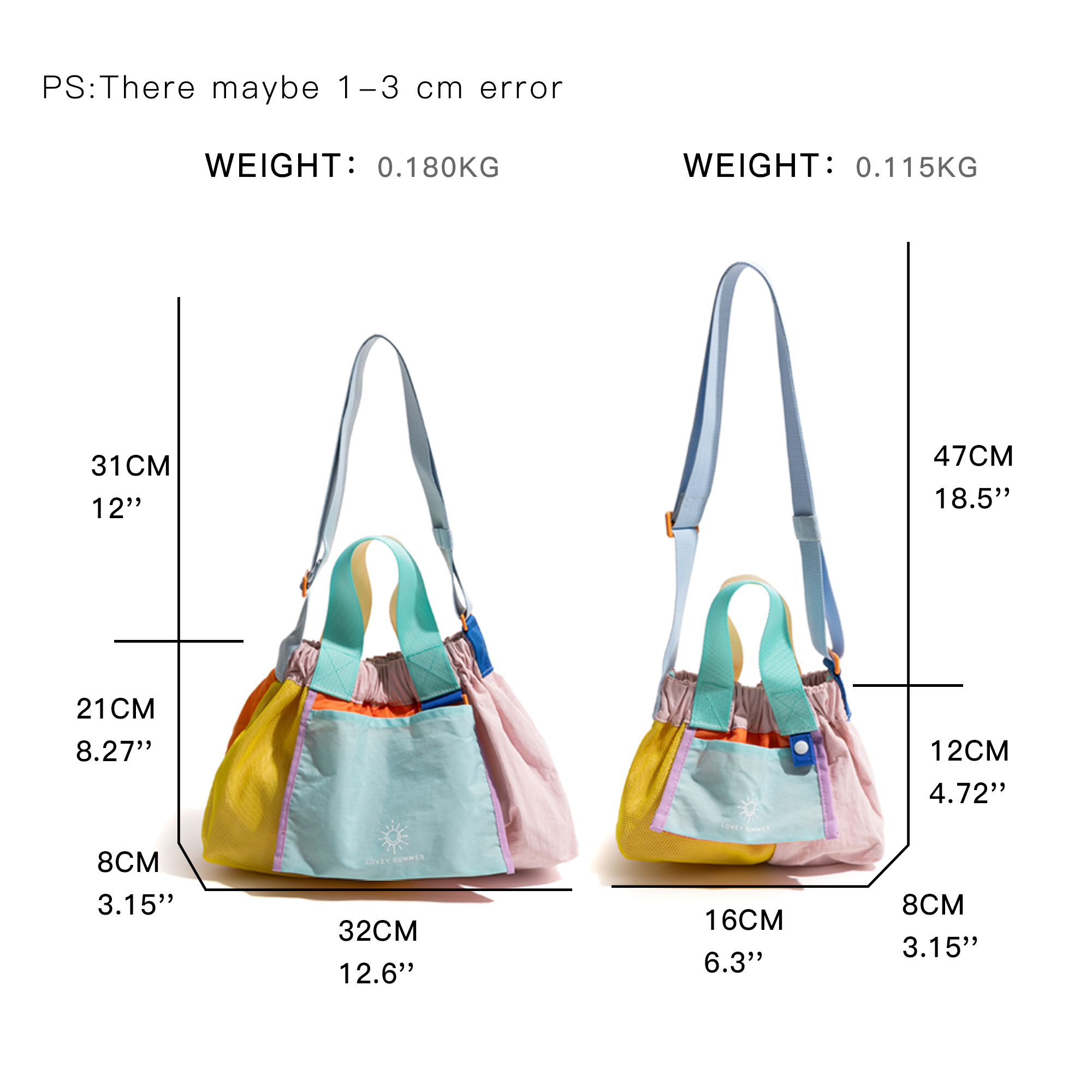 KOKOPEAS Patchwork Colorful Nylon Woman's Tote Handbag Lightweight Letter Embroidery Fashion Crossbody Purse Girl Shopping Bag