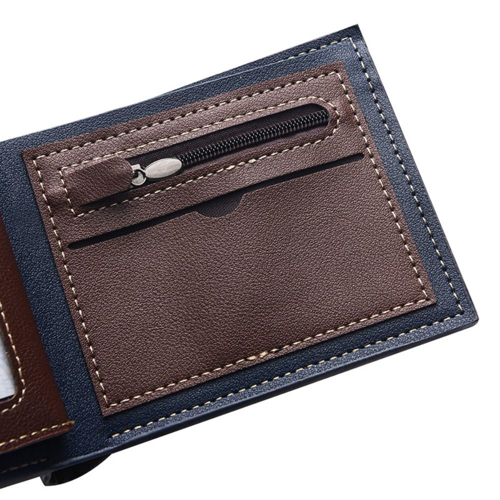 Casual Leather 2 Fold Wallets Multi-position Leisure Men's Short Wallet Multifunction Wear Resistant Pocket Purse Men