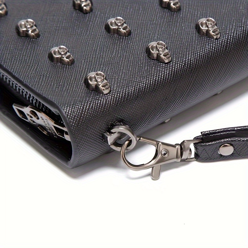 Fashion Metal Skull Women's Wallet Large Capacity Mobile Phone Bag Designer Card Bag