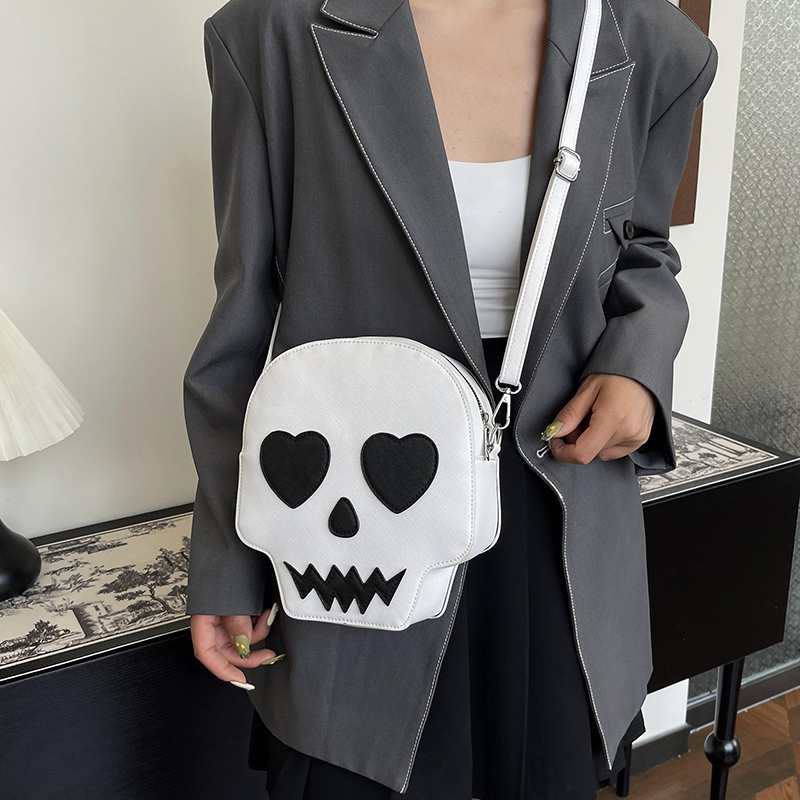 PU Skeleton Bag Creative Crossbody Wallet Adjustable Strap Ghost Crossbody Bag Funny Messenger Bag Ghost Satchel Bag