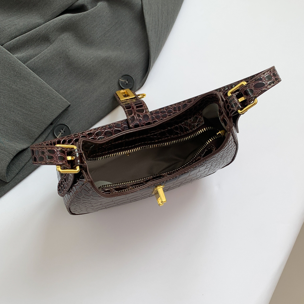 Crossbody Bag PU Leather Zipper Handbag for Women Adjustable Shoulder Strap Underarm Bag Clutch Purse Tote Purse