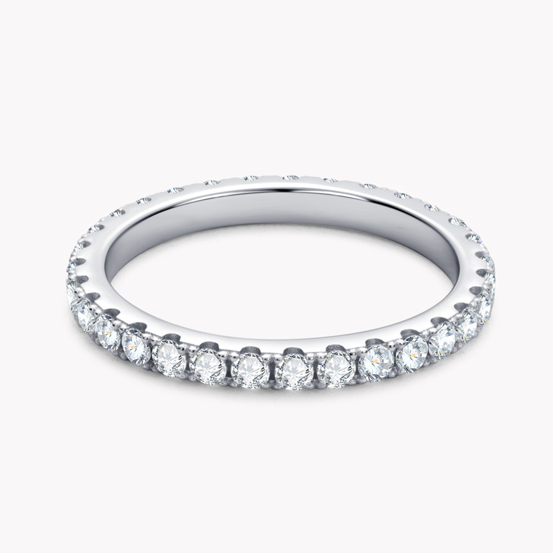 Luxury Moissanite Band Rings Promise Ring for Women 100% Original 925 Sterling Silver D White Gold Diamond Rings Eternity Wedding Fine Jewelry Gift US