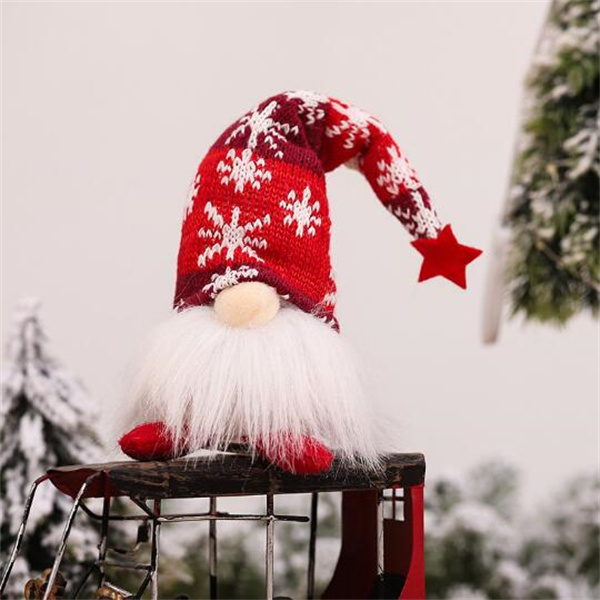 Christmas Faceless Doll Gnome Ornaments LED Light Plush Knitting Crafts Pendant Decor Christmas Decorations for Home Kids Gift