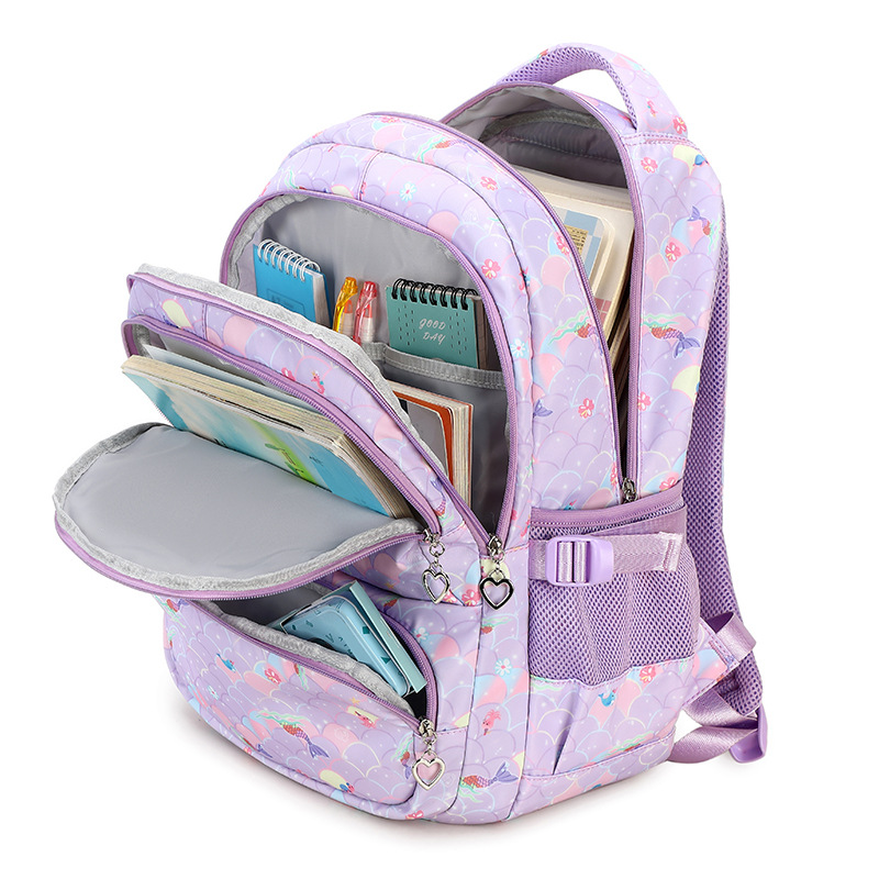 Cute Princess Backpack for Girls Kids Bookbag Elementary Student Backpack Children 3Pcs School Bag with Lunch Bag Pencil Case