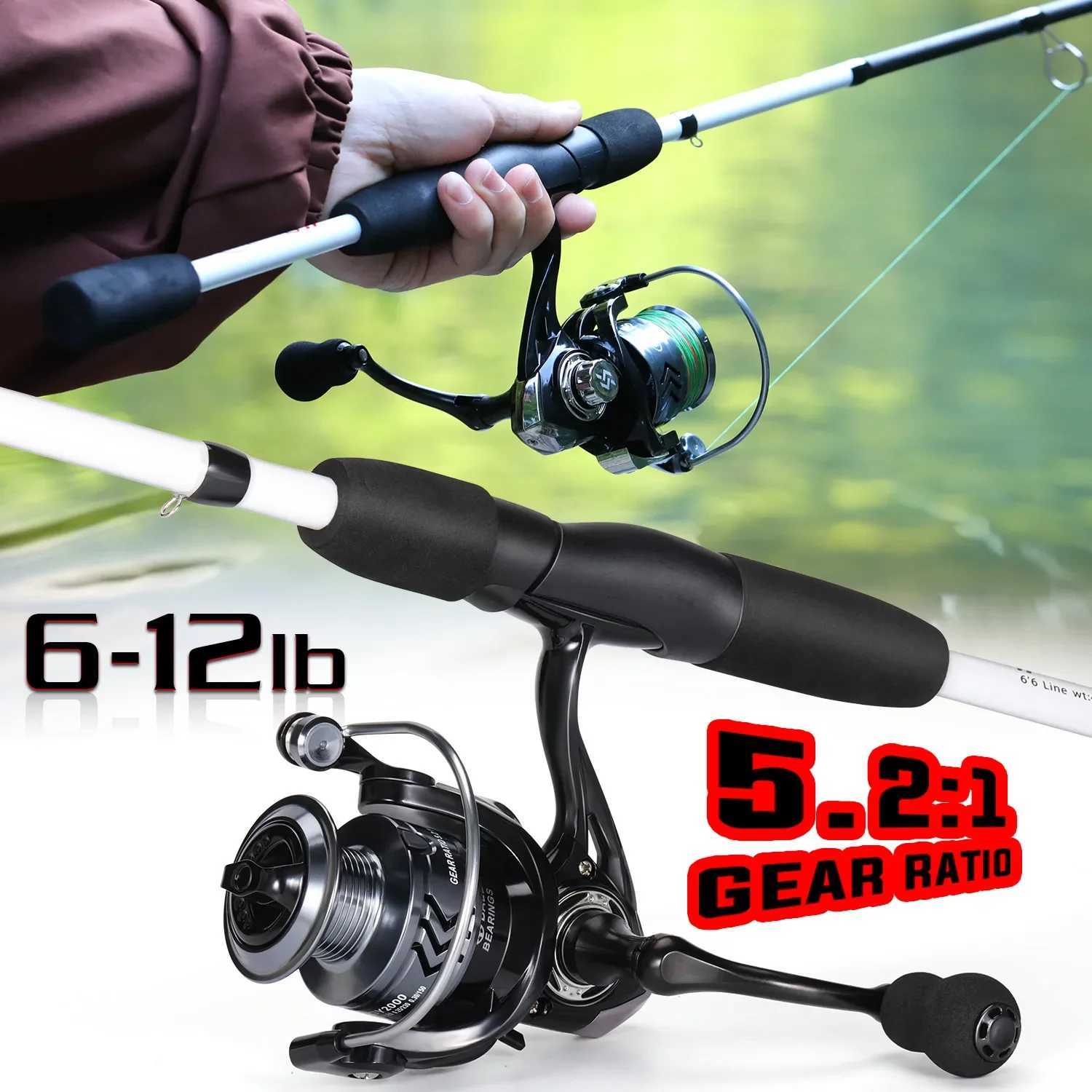 Sougayilang white rotating fishing rod and reel set 4-section bait fishing rod EVA hand rotating fishing reel W241108