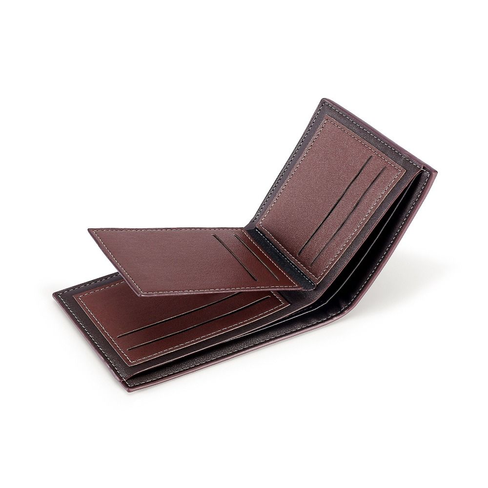 Portable Solid Color Men's Short Wallet Waterproof Leisure Male Leather Purse Simple Slim Card Wallet Travel