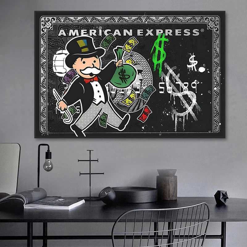 Alec Monopoly Express Canvas Posters and Prints Retro Graffiti Wall Art Images Cuadros Home Decor Frameless X241107