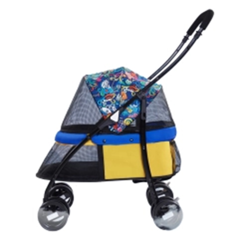 Foldable Lightweight Dog Stroller with 360-Degree Panoramic View for Comfortable Rides