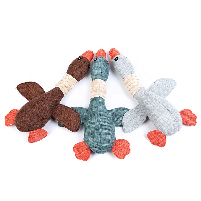 Simulated Duck Dog Toy Whistle Generator Grinding Teeth Cleaning Interactive Linen Pet Dog Toys
