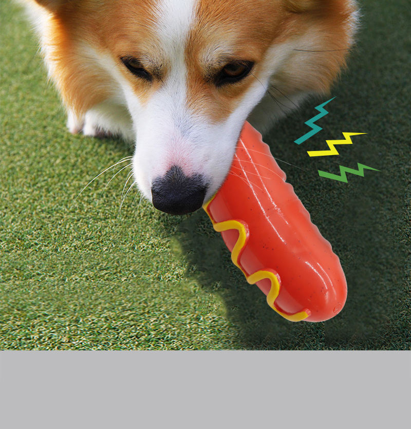 Dog Chew Toys for Aggressive Chewers, Durable Squeaky Interactive Toys, Puppy Teeth Chew Sausage Stick Chewing Toy