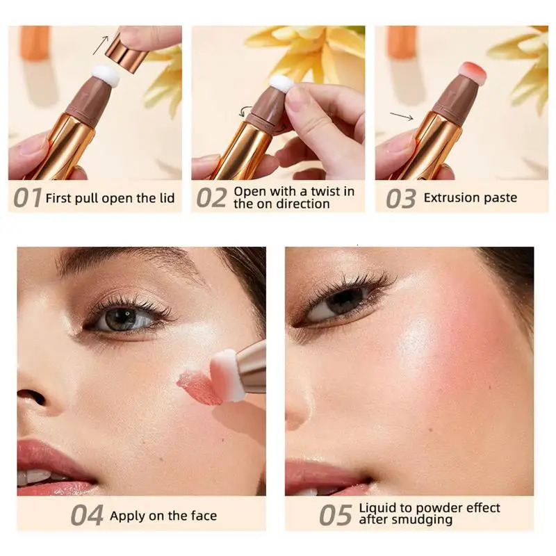 Blush Stick Cream Blush Highlighter Stick concealer Versatile Highlighter Makeup Stick lipstick Eye Balm Multi purpose Stick 241107