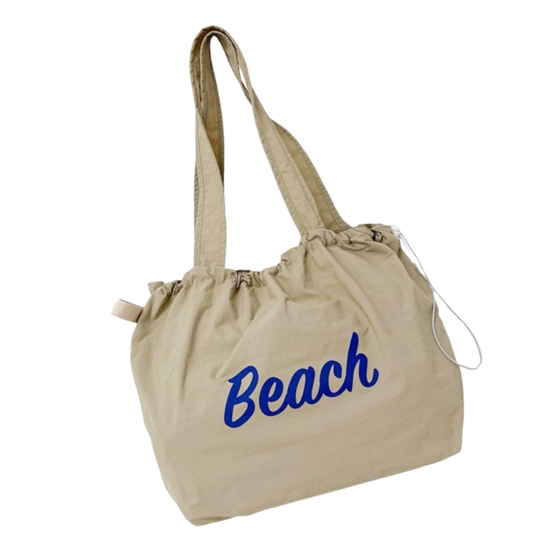 Women Bag Drawstring Armpit Bag Large Capacity Shoulder Bag Letter School Bag