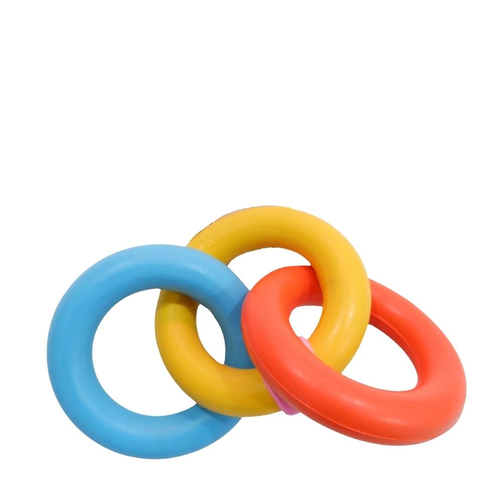 Supplier Dog Toy Chew Toy Hot Selling Invincible Chains Three Ring Rubber Vietnam for Dogs Pet Toys All-season Not Support