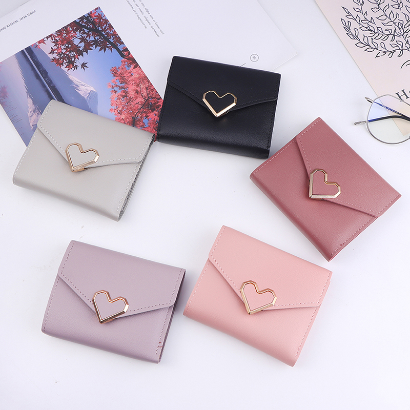 1Pc Love Heart Wallet Women Fashion Purse Mini Coin Purse Female Money Pocket Small Card Holder Bag Girl Clutch Bag