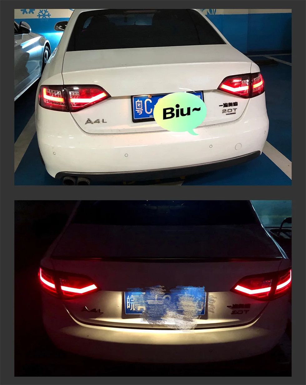 Car Tail Lights for Audi A4 B8 2009-2012 A4L Refit Signal Taillight Rear Lamp Streaming LED Tail Light Assembly