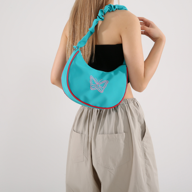 Butterfly Crescent Shoulder Bag Y2k Trendy Crossbody Bag Casual Underarm Bag with Adjustable Strap for Women Girls