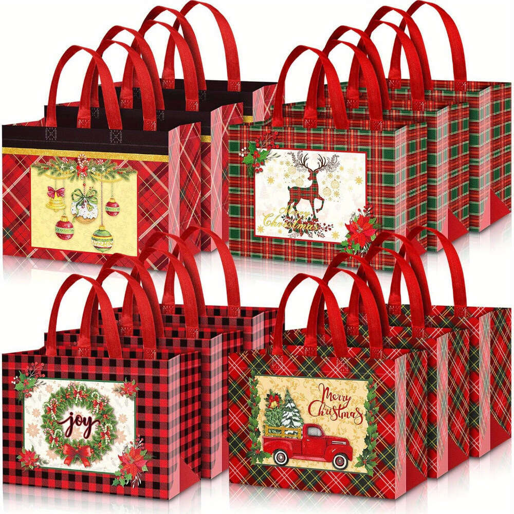 Christmas Festival-Ready Reusable Non-Woven Gift Bags