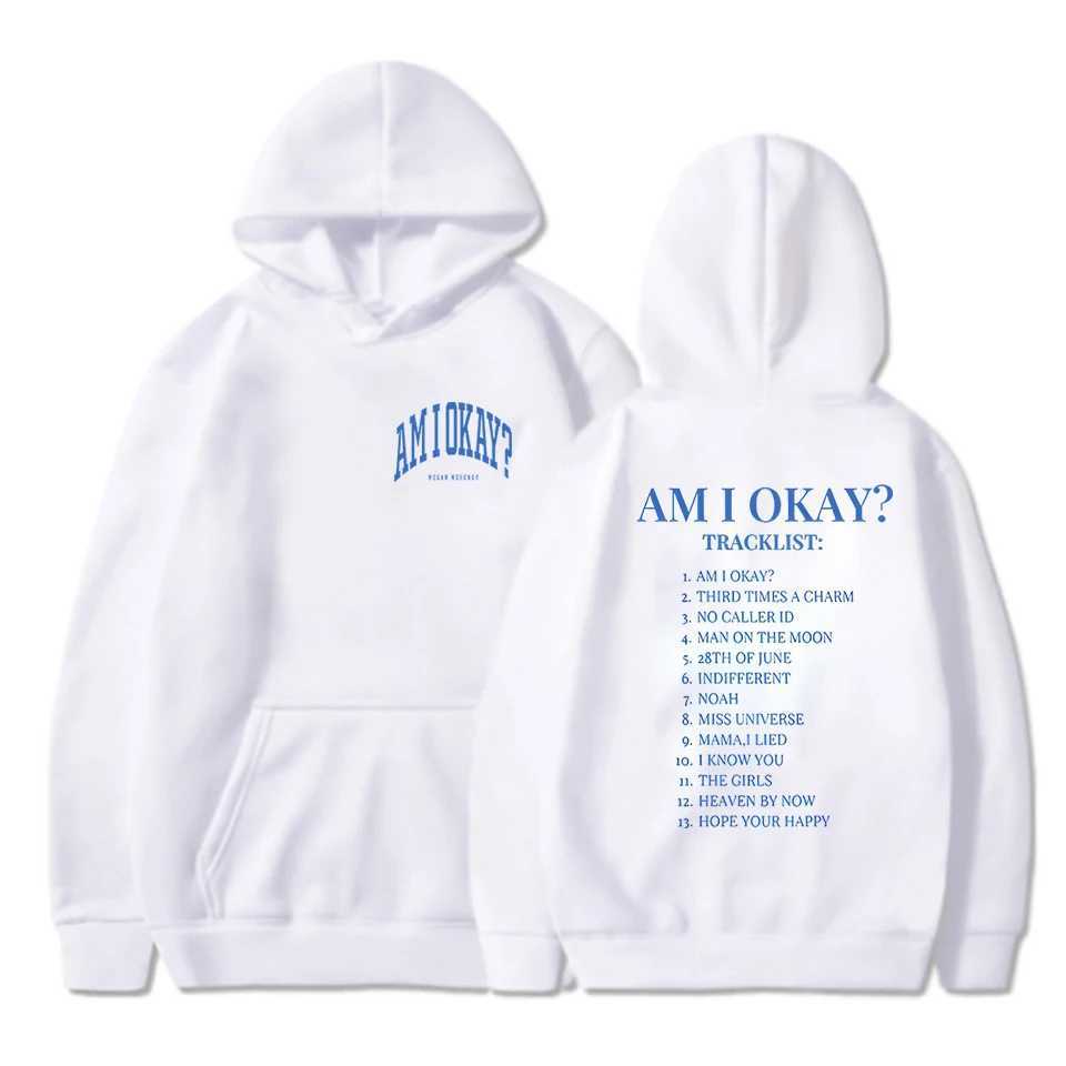 Female Singer Megan Moroney Hoodies Am I Okay? Print Hooded Multi Colors Long Sleeve Sweatshirts American Street Men Women HoodyXJ241107
