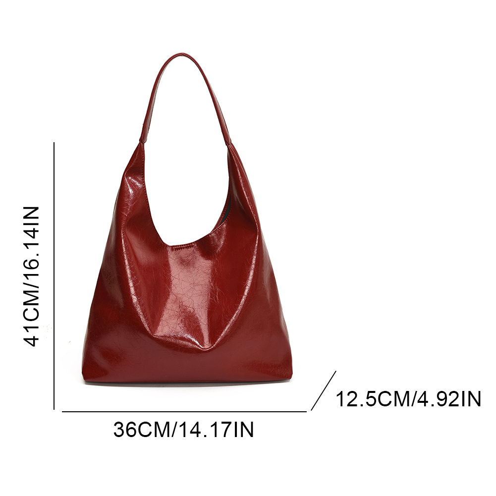 PU Leather Shoulder Bag Soft Designer Underarm Bag Large Capacity Shoulder Purse for Women Work Shopping Travel