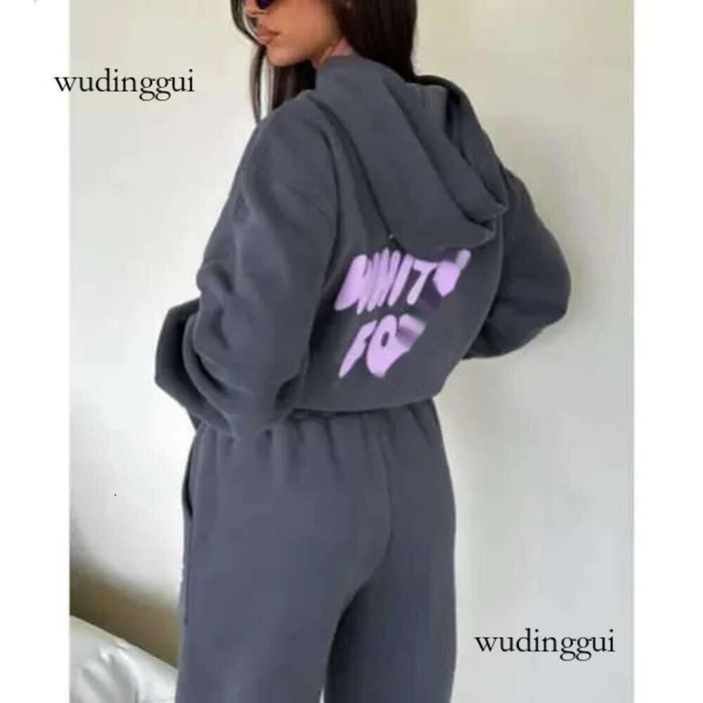 white foxx Hoodie Tracksuit Sets Clothing Set Women Spring Autumn Winter New Hoodie Set Fashionable Sporty Long Sleeved Pullover Hooded 4 97