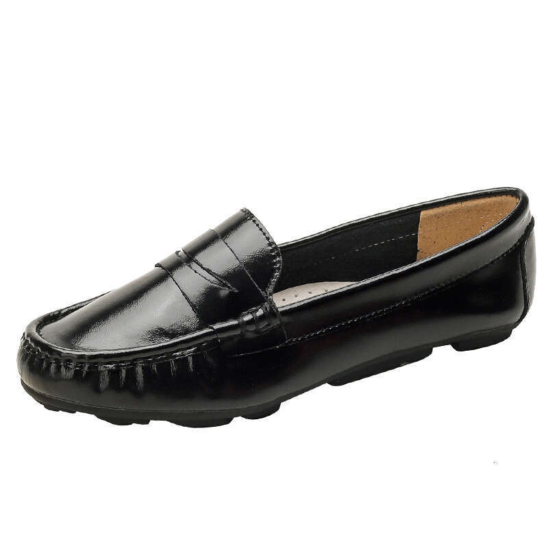 Spring Autumn Cow leather flats shoes woman round toe slip on loafers comfy ladies work shoes genuine leather moccasins women