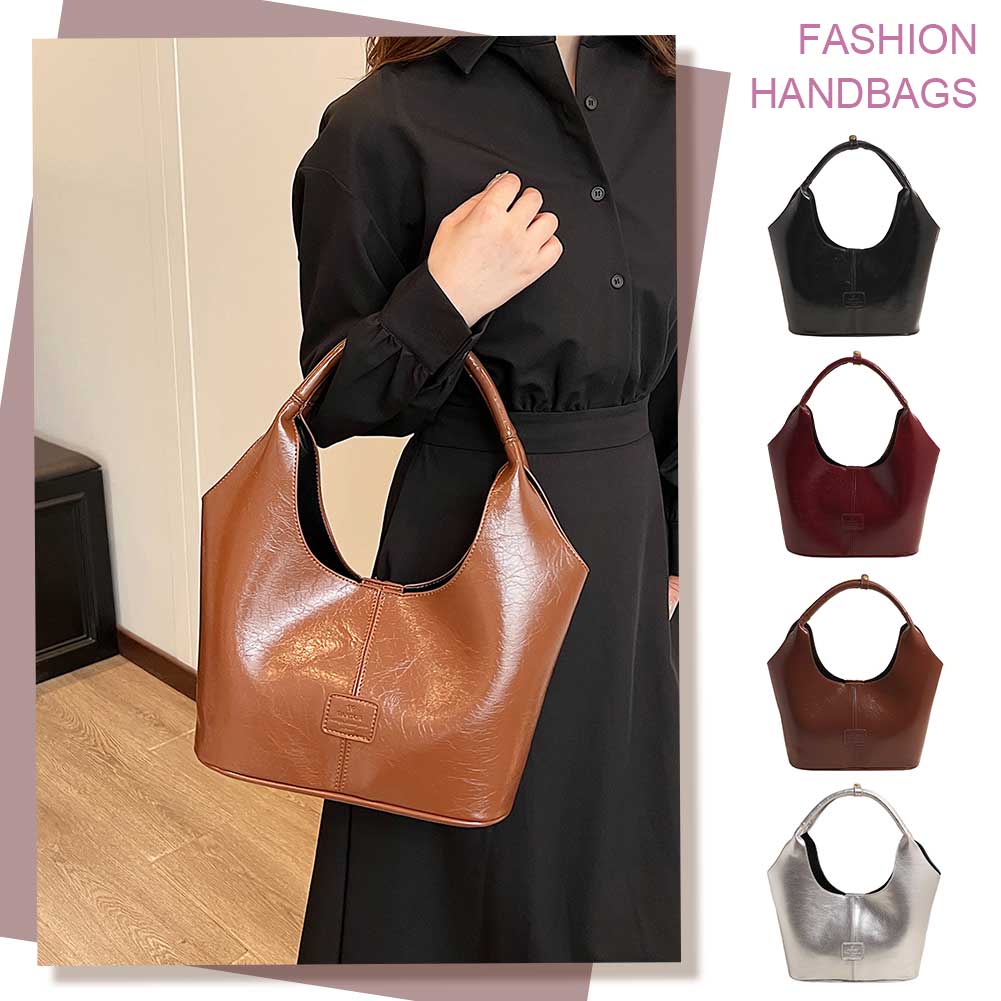 Shoulder Bag for Women PU Leather with Inner Pocket Underarm Bag Solid Handbag Tote Bag Work Travel Bag