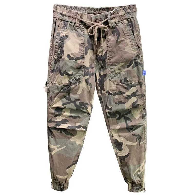 Cargo Pants Mens Summer Cotton Trousers Men Sweatpants Stretch Camouflage Casual Pants Streetwear Male Thin Motion Encil Pant LX241107