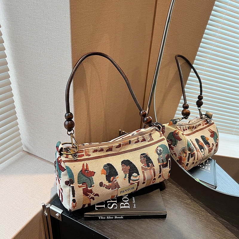Original Pharaoh Bag Jacquard New Fashion Retro Tote Casual Shoulder Large Capacity Handbag Embroidery Vintage Bags for Women
