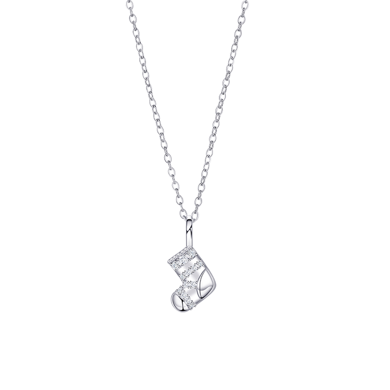 Festive Christmas Socket Necklace with Sparkling Zirconia Detail - Unique Gift Idea for Her