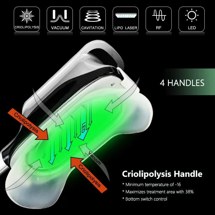 Vertical 360 Cryolipolysis Fat Decomposing 9 In 1 Weight Loss Body Contouring Slimming RF Cavitation Vacuum Cupping Cryo Jowl Removal D