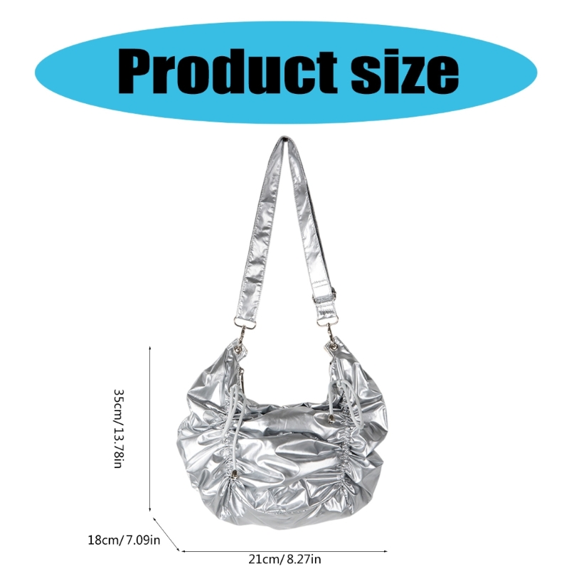 Modern Pleated Drawstring Shoulder Bag Spacious Crossbody Bags for Individuals Dropship
