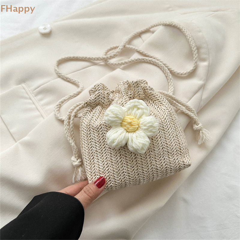 Summer New Fashion Straw Strap Mouth Women's Woven Bag Single Shoulder Bag Crossbody Bag For Travel And Amusement