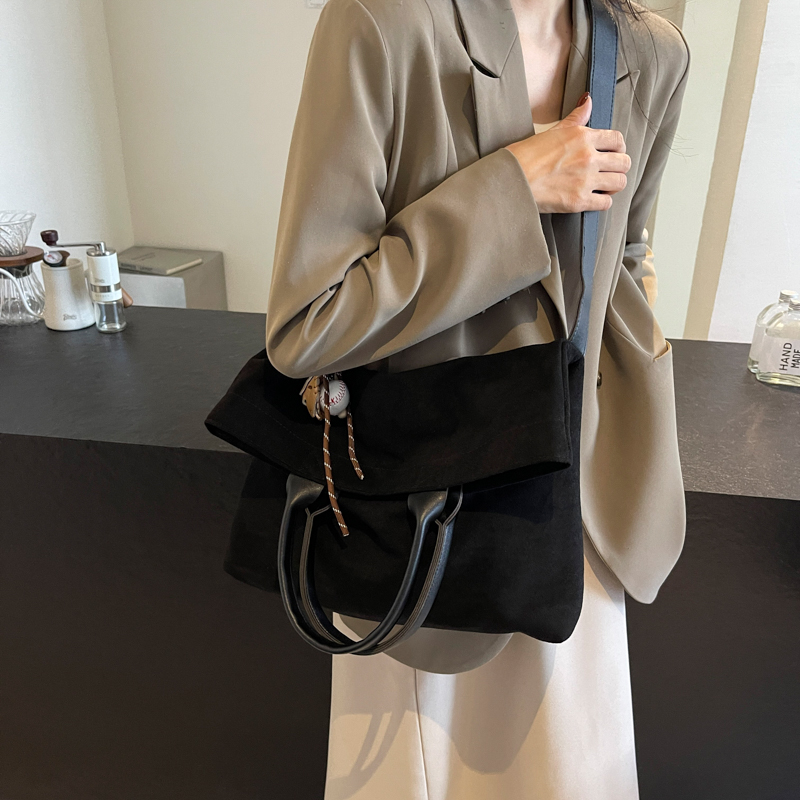 Women Fashion Crossbody Bag Faux Suede All Match Tote Handbag Adjustable Strap Casual Satchel Bag Female Commute Bag