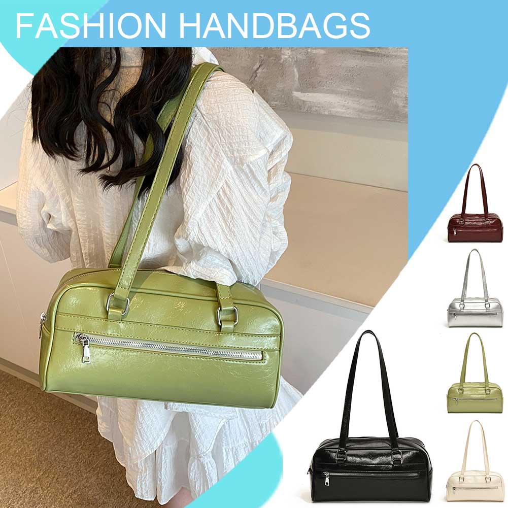 Women PU Shoulder Bag Stylish Armpit Bag Solid Color Fashion Underarm Bag Large Capacity Trendy Tote Handbag Outdoor Travel Bag