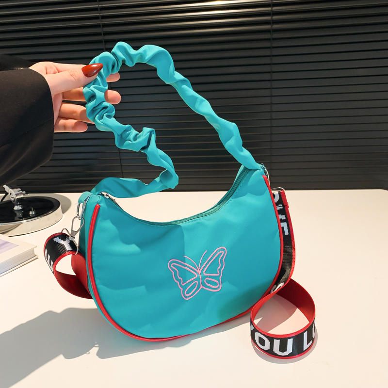 Butterfly Crescent Shoulder Bag Y2k Trendy Crossbody Bag Casual Underarm Bag with Adjustable Strap for Women Girls