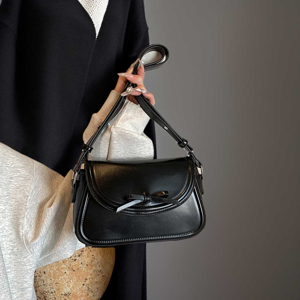 Women Small Underarm Bag PU Leather Leisure Armpit Handbag Solid Color Travel Underarm Handbag Girls Outdoor Daily Bag