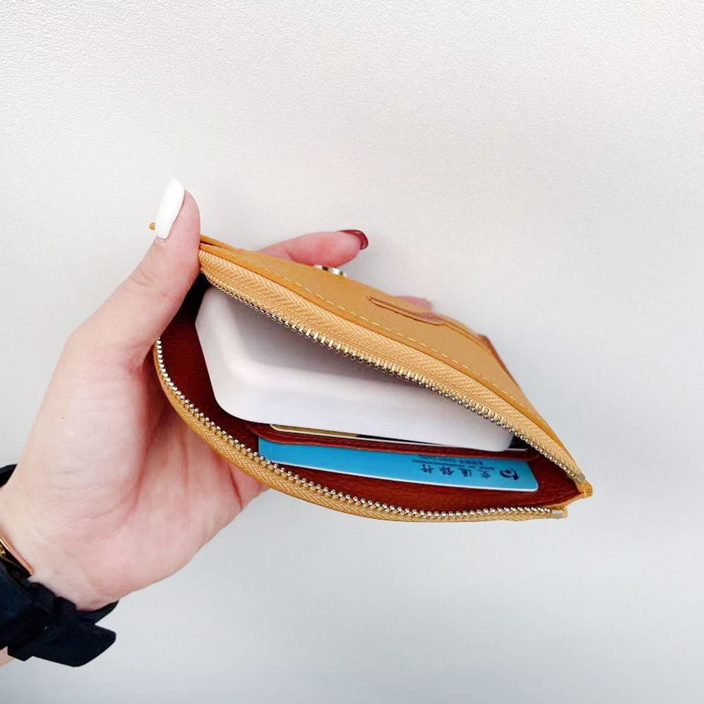 Cowhide Zip Coin Purse Fashion Classic Genuine Leather Horse Head Women Wallet Design Fancy Lady Cash Card Holder Pocket
