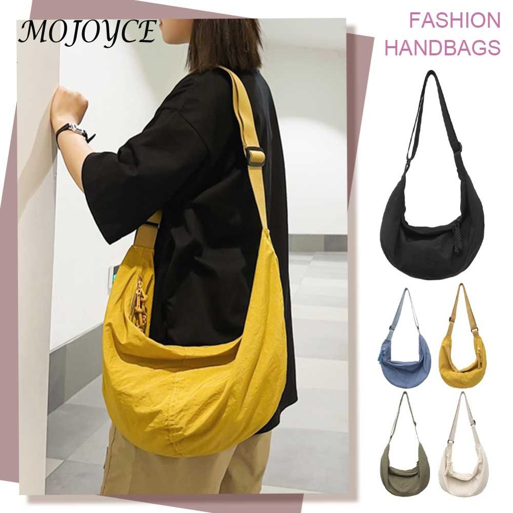 Hobo Bag Nylon Adjustable Strap Handbag for Women Waterproof Crescent Bag with Zipper Sling Purse for Office Shopping Travel