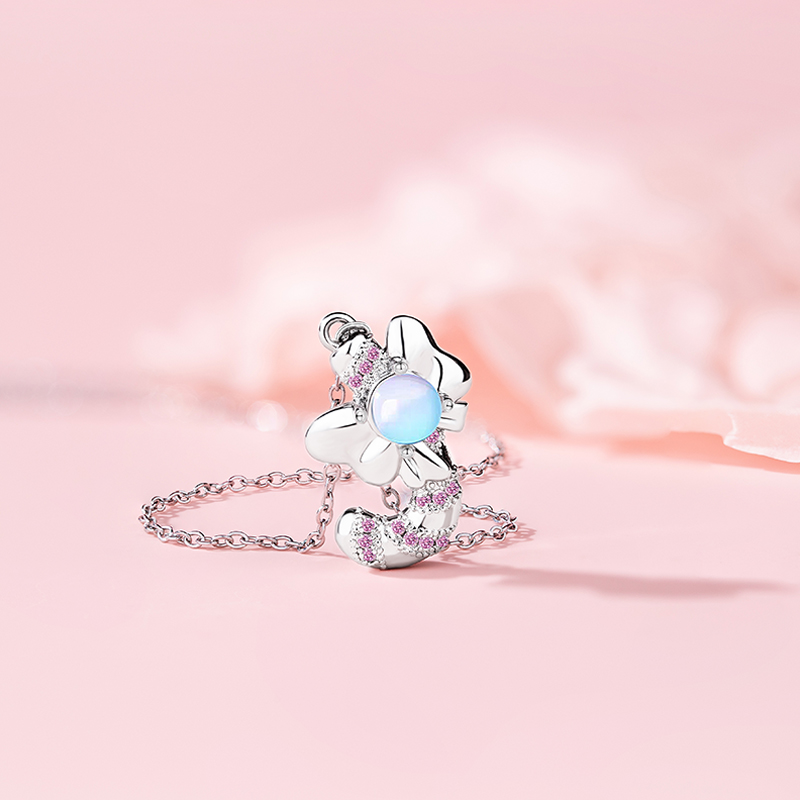 Women's Original Design Moonstone Cane Pendant with Sparkling Zirconia for Christmas