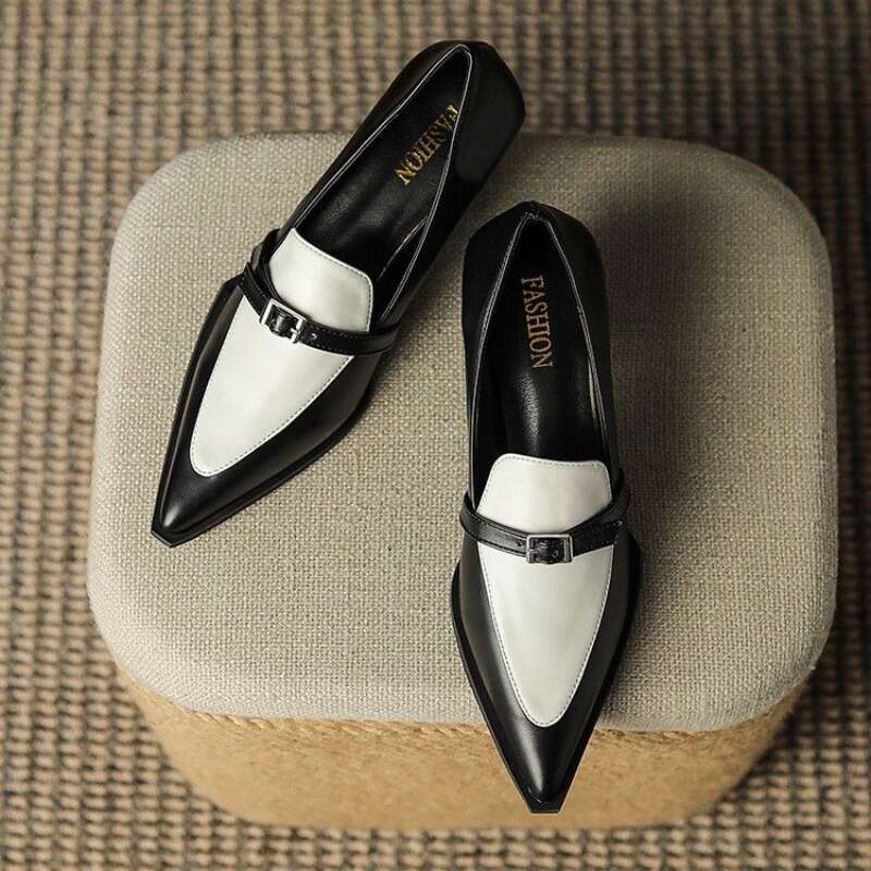Spring Autumn Sexy Fashion Color Matching High Heels New Elegant and Comfortable Banquet Thick Heel Women's Shoes NO:702