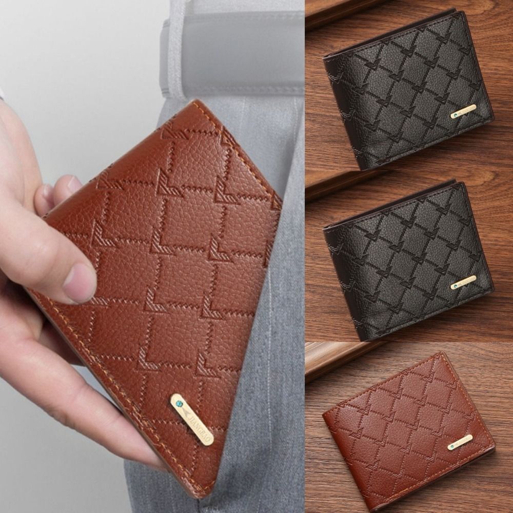 Fashion Multi-position 2 Fold Purse Retro Thin Men's Long Wallet Contracted Ultralight Male Leather Purse Male